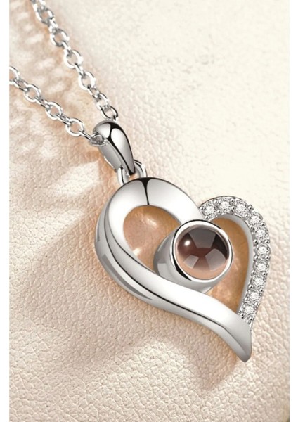 100 Dilde Seni Seviyorum Yazılı Zirkon Taşlı Sevgiliye Özel Tasarım Kadın Paslanmaz Çelik Kolye fırsatları