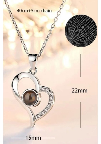 100 Dilde Seni Seviyorum Yazılı Zirkon Taşlı Sevgiliye Özel Tasarım Kadın Paslanmaz Çelik Kolye indirimleri