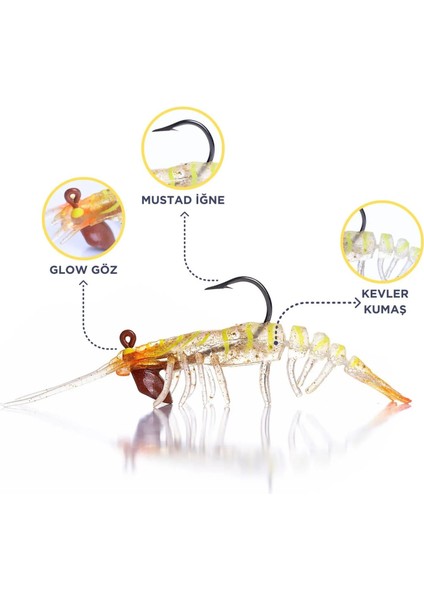Sakura Shrimp 7.6cm 6.5gr Silikon Karides Yem