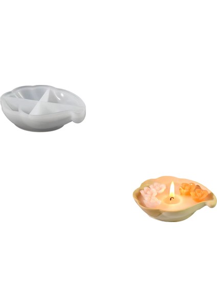 Epoksi Deniz Kabuğu Tealight Mumluk Ev Dekorasyonu Silikon ve Taş Tozu Kalıbı