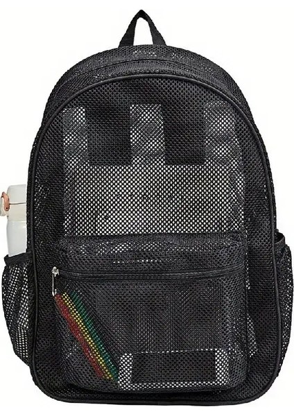Basit Örgü Tasarım Sırt Çantası, Açık Seyahat Plaj Çantası, Modaya Uygun Öğrenci Okulu Bagcolor: Siyah/boyut: 43X34X14CM (Yurt Dışından)