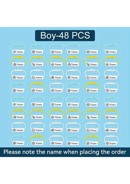 24PCS Su Geçirmez Bebek Adı Etiketleri ile Etiket Ipi Özelleştirilmiş Çocuk Giyim Ayakkabıları Okul Çantası Fincan Etiketleri Kolye Renk: Erkek Ayakkabı HALKA-48PCS (Yurt Dışından)