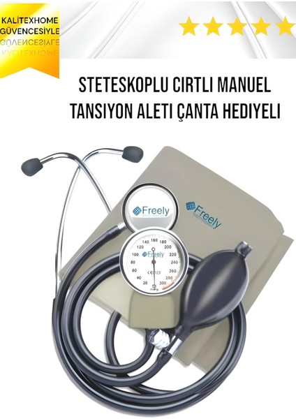 Steteskoplu Cırtlı Manuel Tansiyon Aleti Çanta Hediyeli