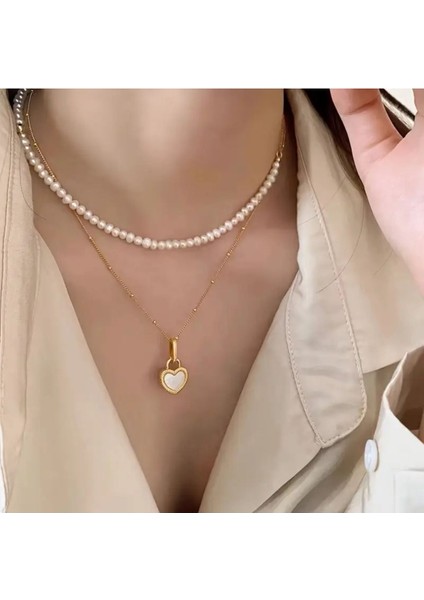 Shade - Çift Taraflı Siyah Beyaz Kalp Paslanmaz Çelik Unisex Kolye fırsatları
