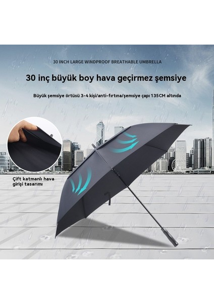 135CM Nefes Alabilen Golf Erkek Düz Şemsiye (Yurt Dışından) modelleri