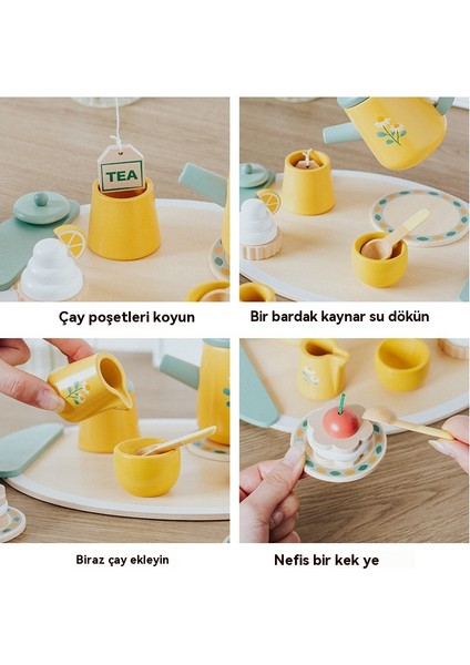 Çocuk Simülasyonu Ev Çay Seti Tatlı Ahşap Oyuncak (Yurt Dışından) modelleri