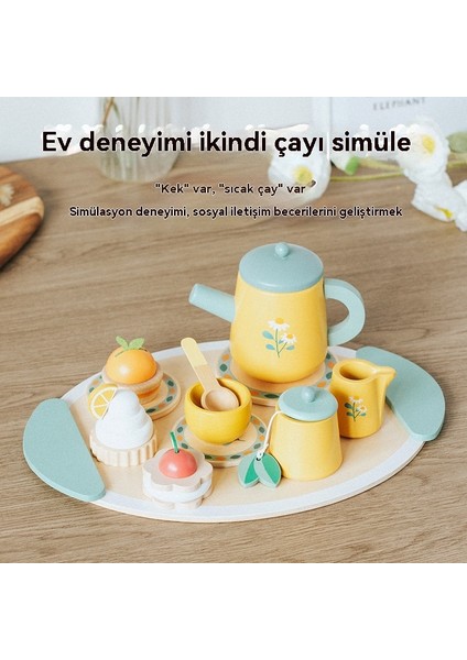 Çocuk Simülasyonu Ev Çay Seti Tatlı Ahşap Oyuncak (Yurt Dışından) fırsatları