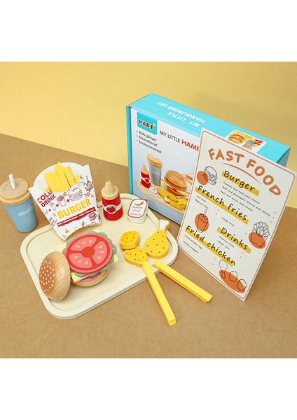 Çocuk Oyun Ev Bulmaca Burger Patates Ahşap Simülasyon Oyuncak (Yurt Dışından) fiyatları