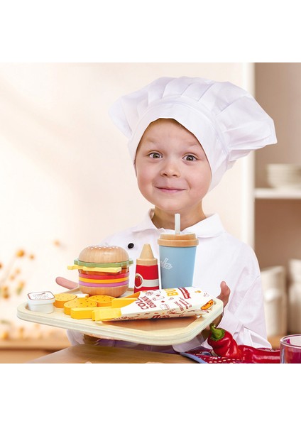 Çocuk Oyun Ev Bulmaca Burger Patates Ahşap Simülasyon Oyuncak (Yurt Dışından) fırsatları