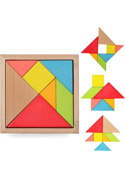 Çocuk Oyuncak Renkli Tangram Blok Düz Yapboz Oyuncak (Yurt Dışından) fiyatları