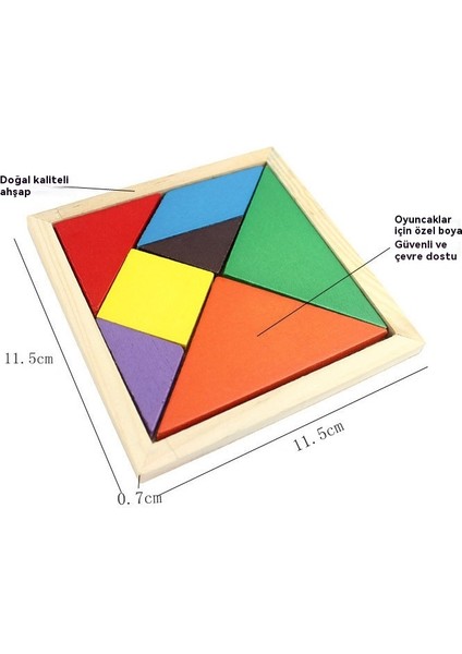 Çocuk Oyuncak Renkli Tangram Blok Düz Yapboz Oyuncak (Yurt Dışından) indirimleri