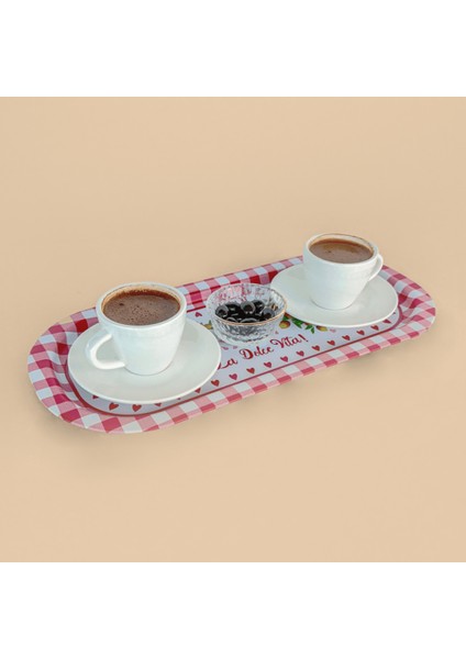 Home 2'li Oval Sunumluk Dolce Vita Tepsi - Kırmızı