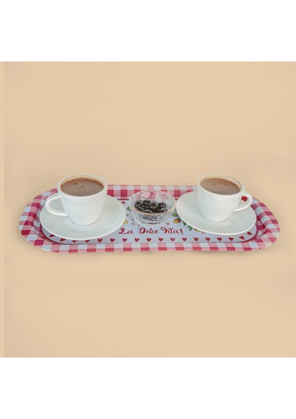 Home 2'li Oval Sunumluk Dolce Vita Tepsi - Kırmızı fiyatları