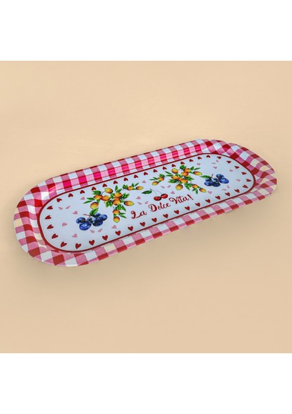Home 2'li Oval Sunumluk Dolce Vita Tepsi - Kırmızı modelleri