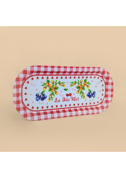 Home 2'li Oval Sunumluk Dolce Vita Tepsi - Kırmızı fırsatları