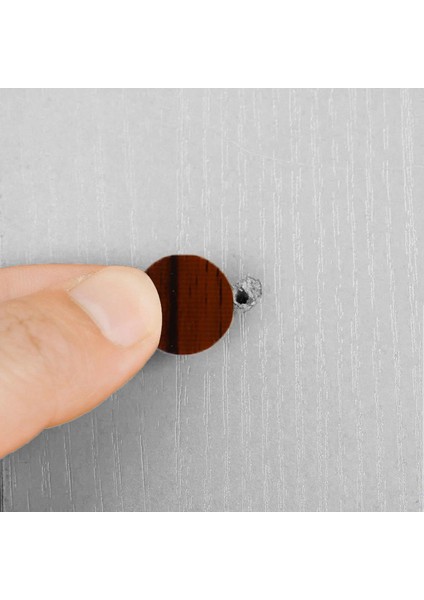 Vida Tapası Tıpası Yapışkanlı Parlak Abanoz Ahşap Desenli Kahverengi Vida Kapatıcı Kapağı (100 Adet) fiyatları