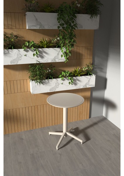 Tilia Plastik Bahçe Balkon Bistro Katlanır Masa 60*60 cm