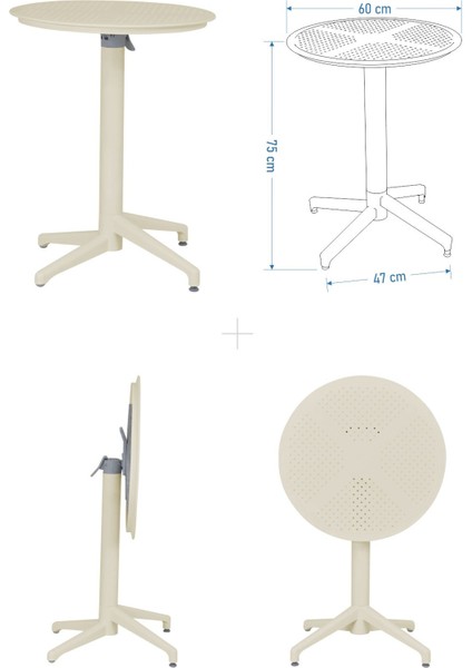 Tilia Plastik Bahçe Balkon Bistro Katlanır Masa 60*60 cm modelleri