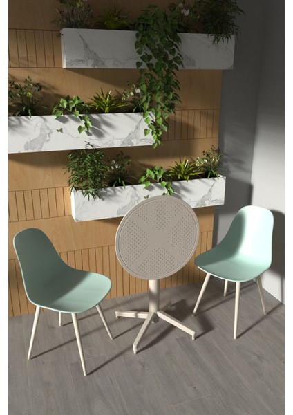 Tilia Plastik Bahçe Balkon Bistro Seti Katlanır Masa 60*60 cm fiyatları