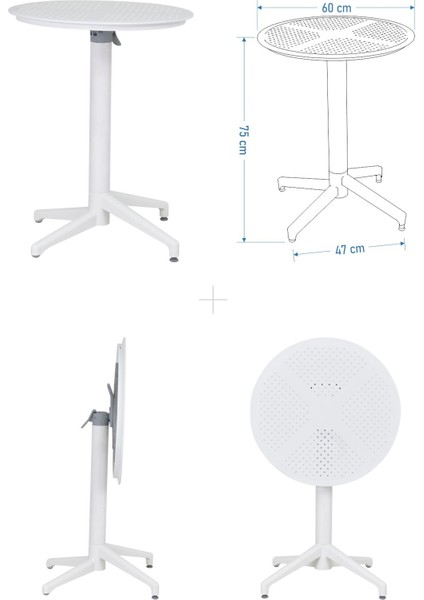 Tilia Plastik Bahçe Balkon Bistro Katlanır Masa 60*60 cm modelleri