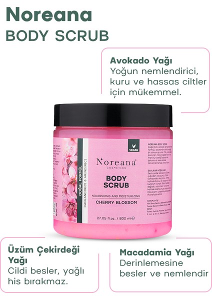 Japon Kiraz Çiçeği 800ML Scrub Peeling Salon Boy Koyu Leke&nemlendirici
