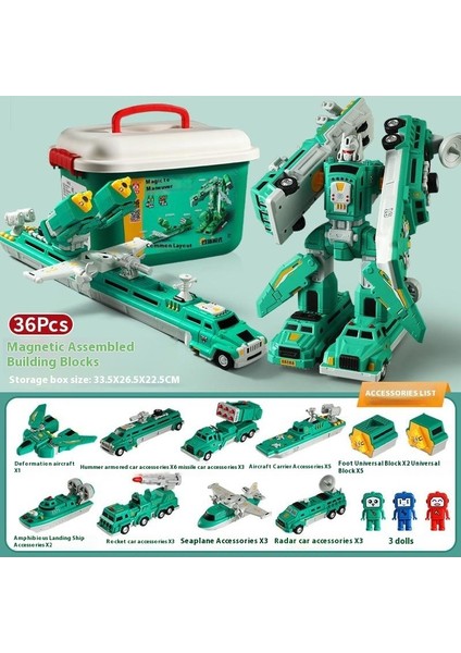 Erkek Çocuklar Için Manyetik Büyük Yapı Taşı Oyuncakları Eğitici Montaj Transformers Robotu (Yurt Dışından)