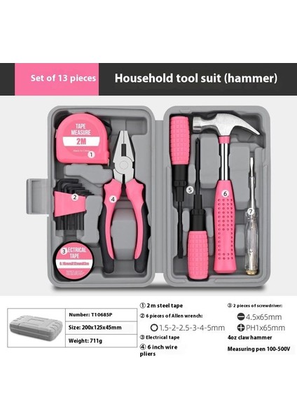 Çok Fonksiyonlu Ev Alet Kutusu Donanım Alet Kitabı Tornavida Şerit Metre Anahtar Manuel Bakım Aletleri (Yurt Dışından)