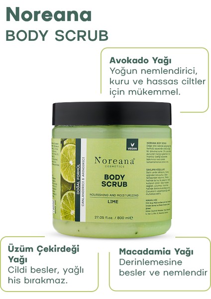 Limonlu 800ML Scrub Peeling Salon Boy Koyu Leke&nemlendirici