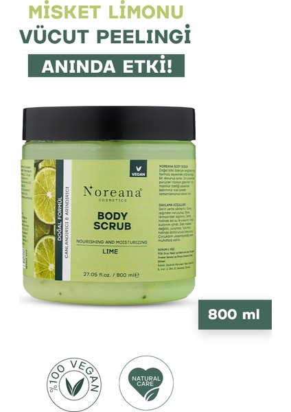 Limonlu 800ML Scrub Peeling Salon Boy Koyu Leke&nemlendirici