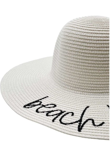 Kadın Beach Please Nakış Işlemeli Hasır Şapka modelleri