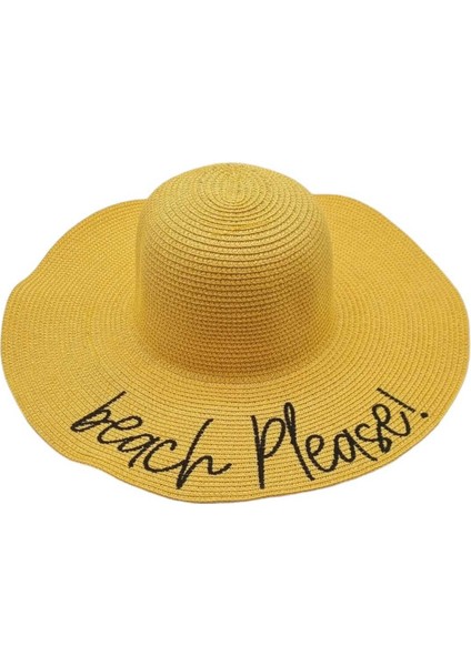 Kadın Beach Please Nakış Işlemeli Hasır Şapka fiyatları