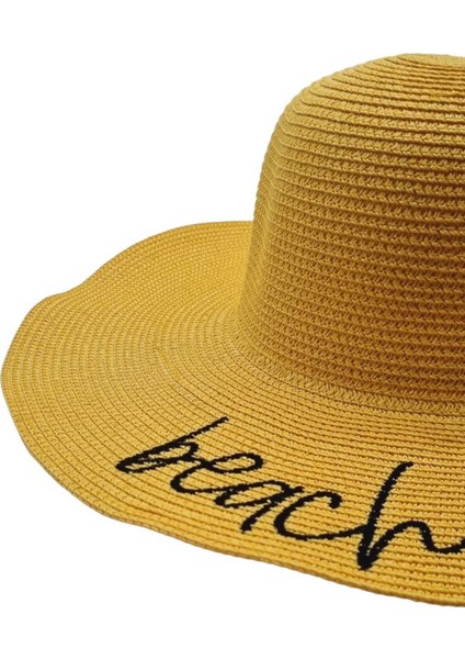 Kadın Beach Please Nakış Işlemeli Hasır Şapka modelleri
