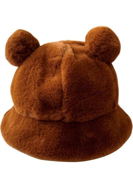 Kadın Sevimli Ayı Kulak Peluş Bucket Şapka modelleri