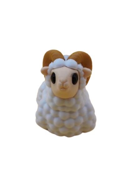 Beyaz Koç Figür - 3D Mini Koç Oyuncak