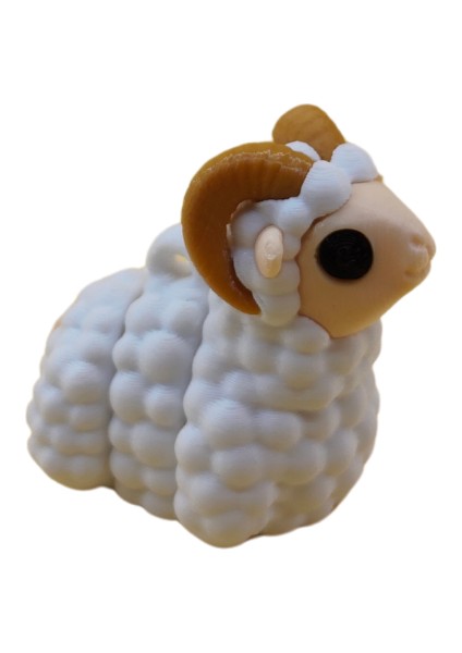 Beyaz Koç Figür - 3D Mini Koç Oyuncak