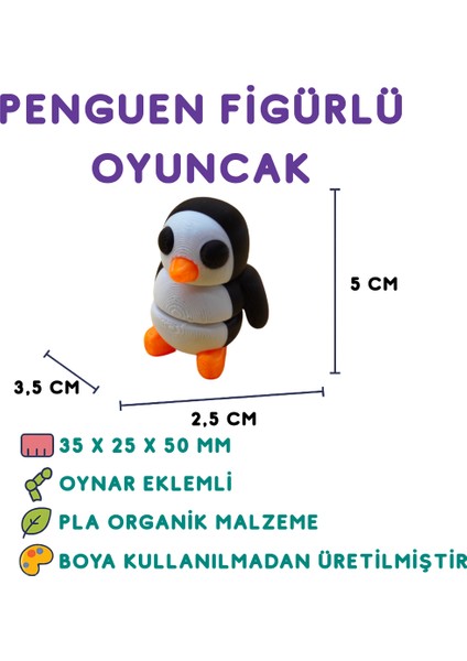 Penguen Figür - 3D Kutup Hayvanı Oyuncak