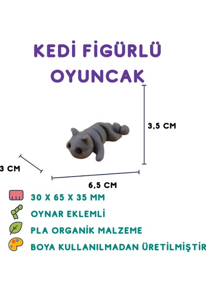 Kedi Figür - 3D Sevimli Evcil Hayvan Oyuncak