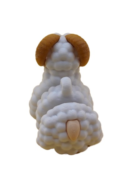 Beyaz Koç Figür - 3D Mini Koç Oyuncak