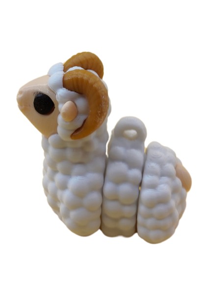 Beyaz Koç Figür - 3D Mini Koç Oyuncak
