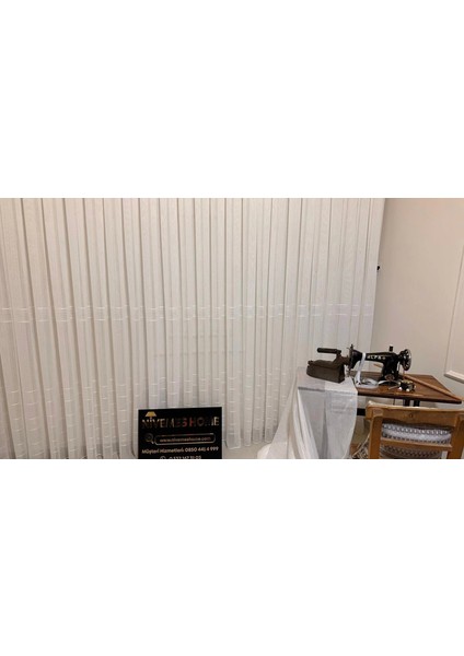 Nivemeshome Çizgili Kurşunlu Şantuk 1/3 Sık Pileli Tül Perde Apm indirimleri