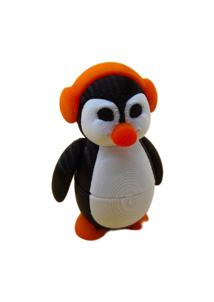 Kulaklıklı Penguen Figür - 3D Sevimli Karakter fiyatları
