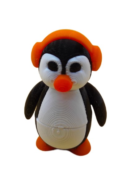 Kulaklıklı Penguen Figür - 3D Sevimli Karakter