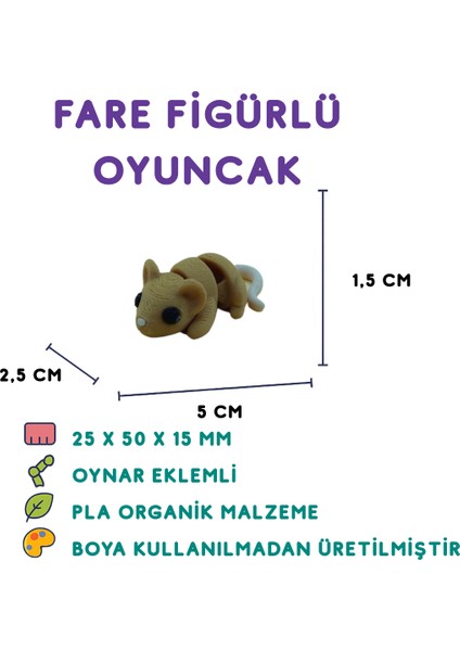 Fare Figür - 3D Küçük Kemirgen Oyuncağı
