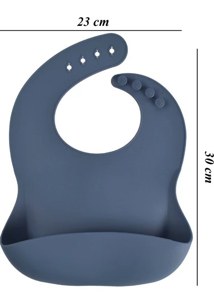 Silikon Beslenme Seti Mama Tabağı ve Kase, Pipet, Önlük, Emzik Kılıfı, Çatal-Kaşık, Bardak /lacivert