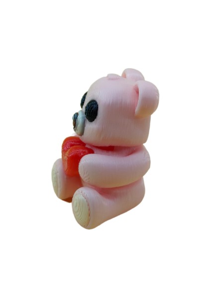 Aşk Ayısı Pembe - 3D Sevgiliye Özel Hediye Figür