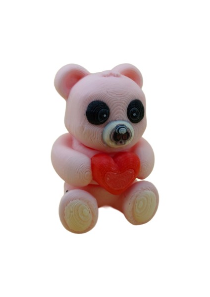 Aşk Ayısı Pembe - 3D Sevgiliye Özel Hediye Figür