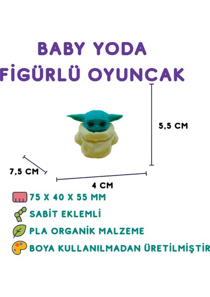 Baby Yoda Figür - Star Wars 3D Mini Figür