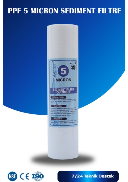 5 Mikron Sediment Spun Filtre