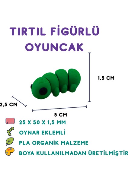 Tırtıl Figür - 3D Böcek Temalı Mini Oyuncak