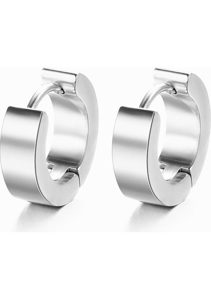 Çelik 4 mm Silver Halka Küpe EY21BY